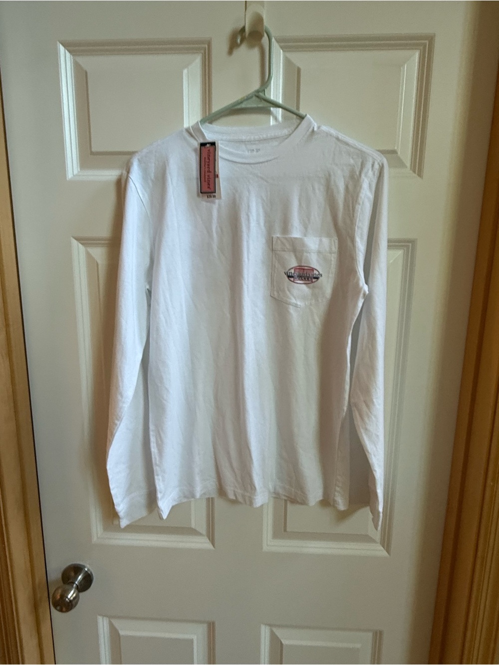 Men's White Long-Sleeve Pocket Tee - Classic Casual NWT size XS